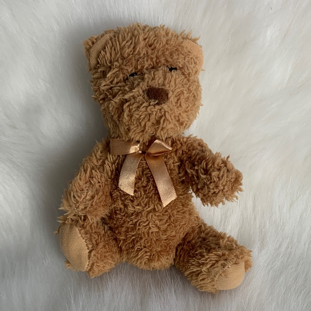 Adorable Brown Plush Teddy Bear with Satin Ribbon
